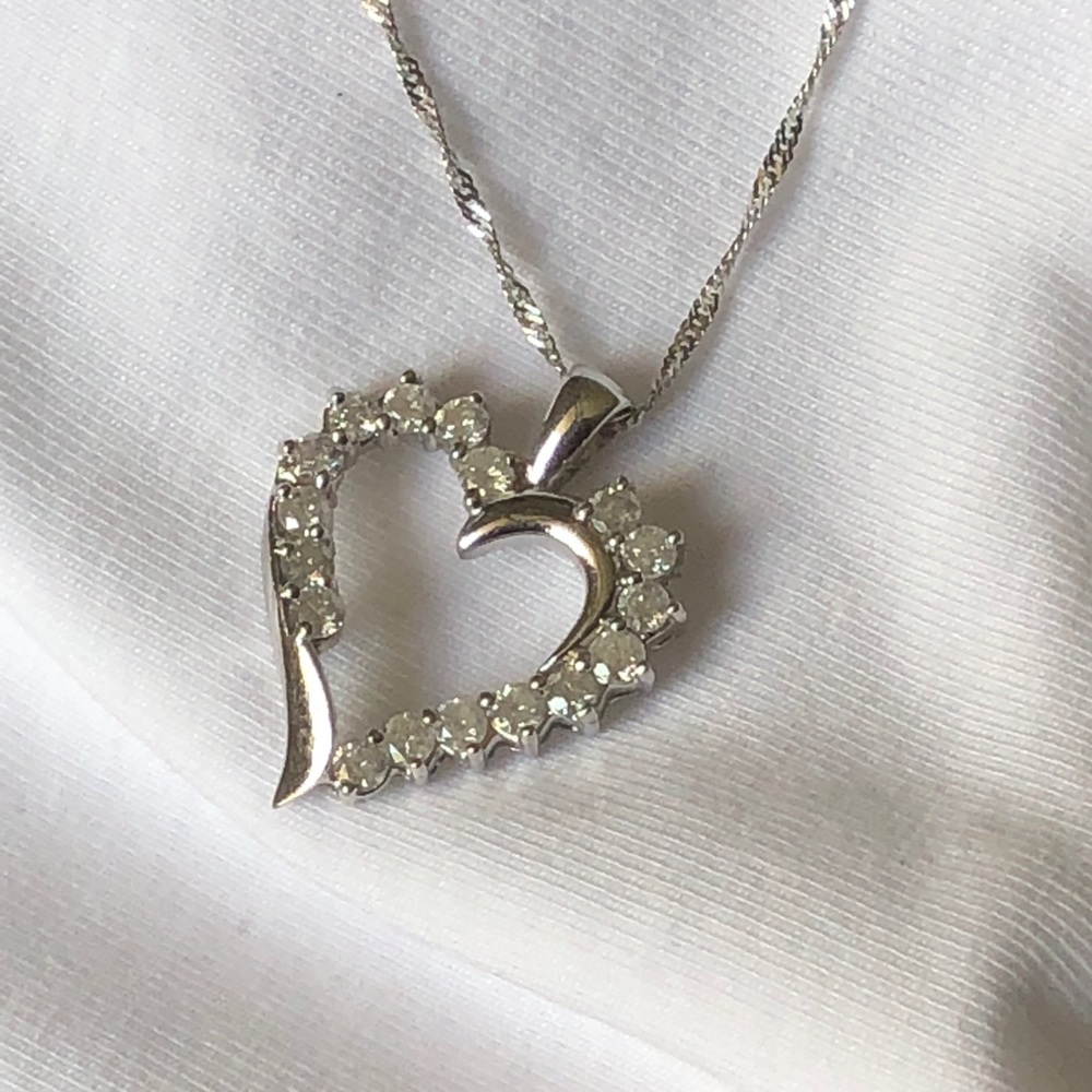 Diamond pendent gold and free chain for $299 only